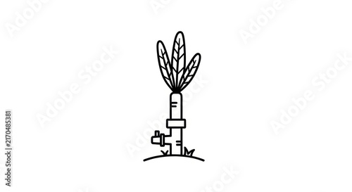 Simple wheat or grass illustration.