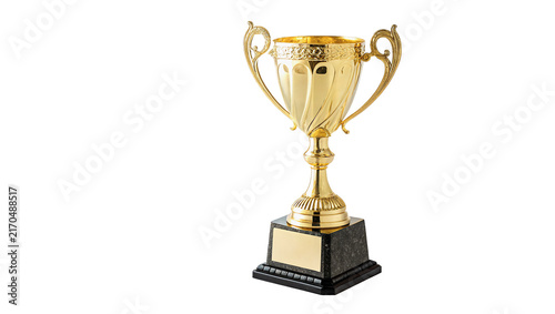 Obraz na płótnie Shiny golden champion trophy cup award trophy isolated on transparent background