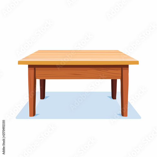Classic wooden table vector illustration isolated on white background