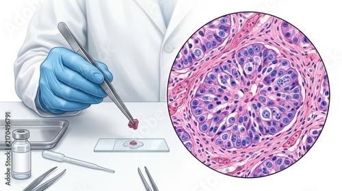 Obraz na płótnie Scientist preparing tissue sample for microscopic examination in a laboratory