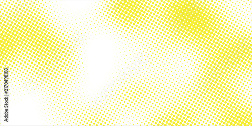 Dots halftone white and yellow color gradient grunge background. Dots pop art comics sport.