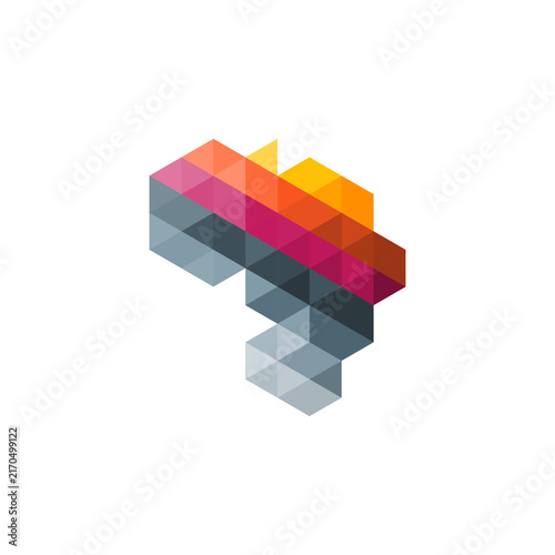 Africa Continent Prism Geometric Digital Energy Logo Design Vector