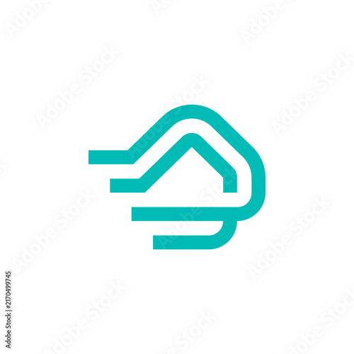 Moving House Forward with Dynamic Roof Lines for Logistics Logo Design Vector
