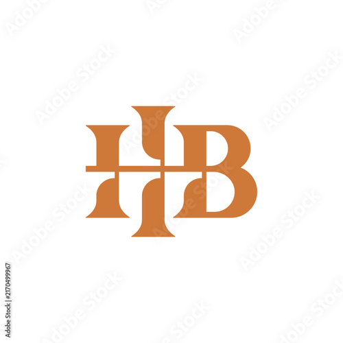Classic Golden HB Monogram for Family Law and Professional Business Logo Design Vector
