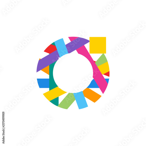 Colorful Ribbon Circle Representing Letter O for Events and Education Logo Design Vector
