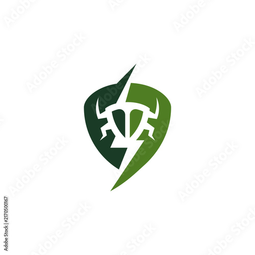 Green Insect Inside Shield for Professional Pest Control and Protection Logo Design Vector