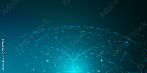 Digital twin business and industrial process modelling technology concept on virtual screen. Innovation and optimisation. Digital twin icon in wireframe hands. Vector illustration.