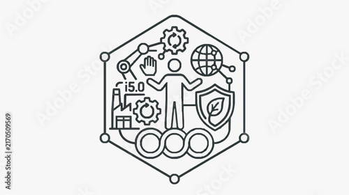 Modern Technology and Innovation Concept with Human Centric Design Elements
