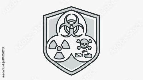 Hazardous Biohazard Radiation Warning Shield Icon Design
