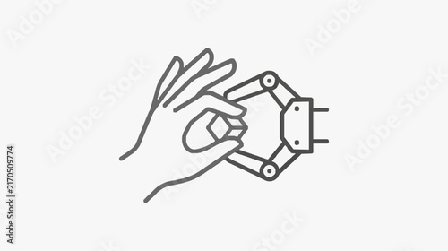 Handshake Between Human Hand and Robotic Claw Concept