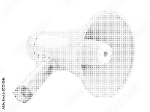 Megaphone Halftone Texture Background Design Isolated on Transparent Background PNG