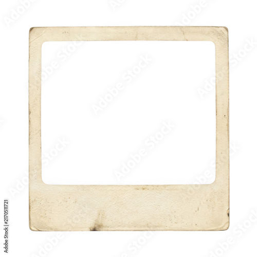 Old vintage polaroid photo frame with a worn paper texture