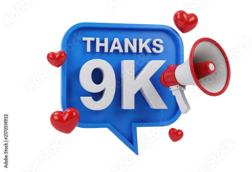 Blue Speech Bubble Thanks 9k Megaphone Hearts Transparent Background