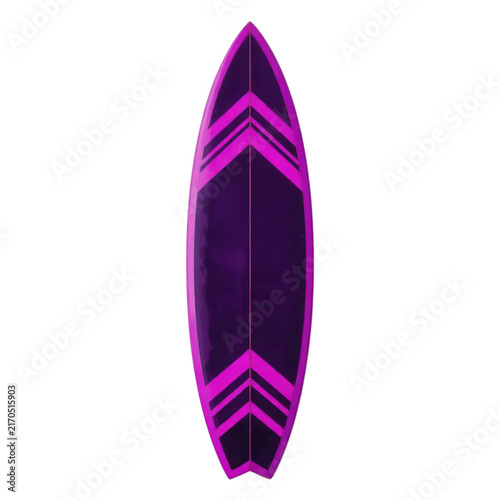 Purple Surfboard with Chevron Pattern Transparent Background