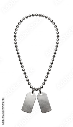 Silver Dog Tags Necklace Isolated Transparent Background