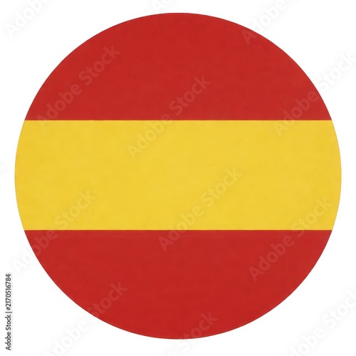 Spain Flag Circular Design Element Transparent Background