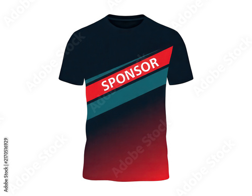 Sponsor T Shirt Gradient Mockup Transparent Background