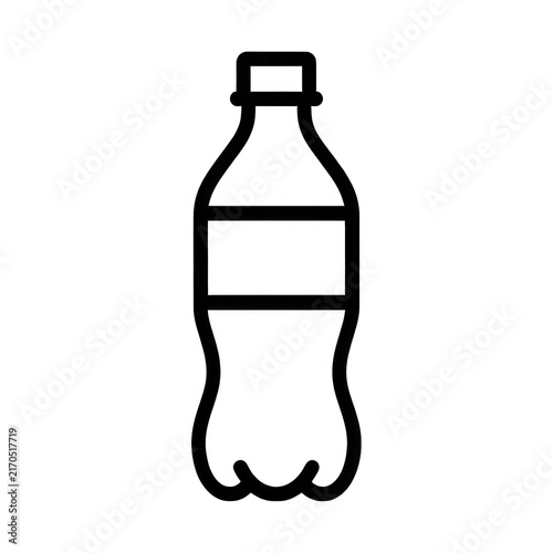 White Outline Bottle Transparent Background