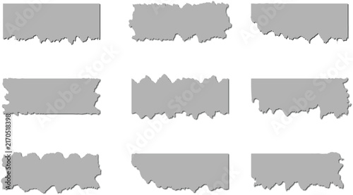 Torn Paper Banner Collection, Rough Edge Grunge Labels and Handcrafted Scrap Paper Strips
