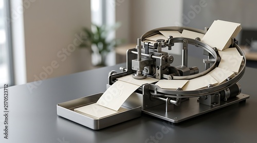 Naklejka Automated document processing machine for efficient office paper workflow and data management