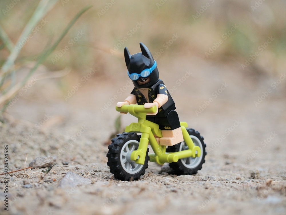 Naklejka premium Indonesia - August 15, 2023 : Mini toy at outdoor with blurred background.