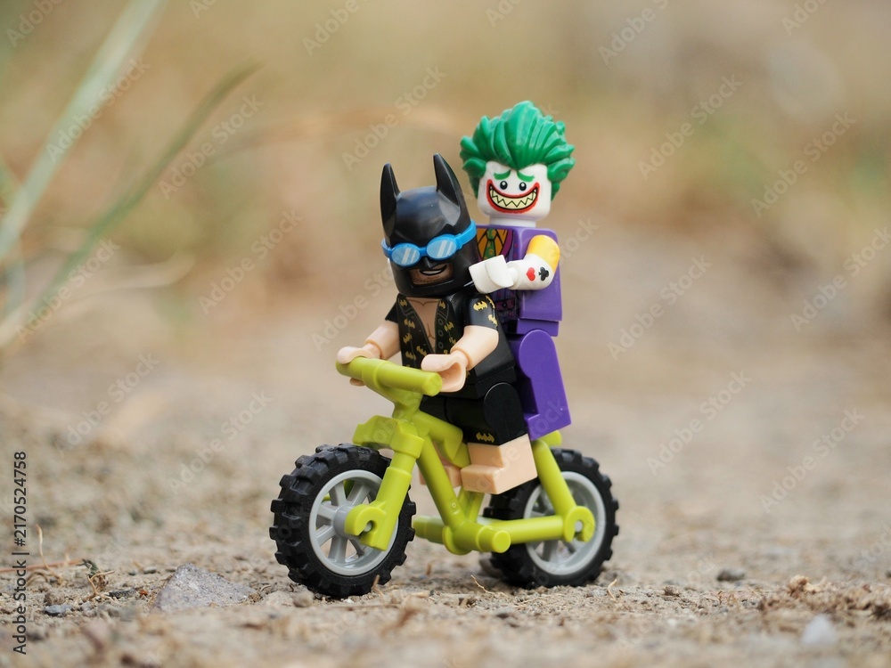 Naklejka premium Indonesia - August 16, 2023 : Mini toy at outdoor with blurred background.