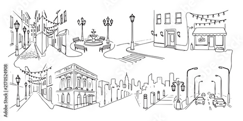 City street lighting doodles