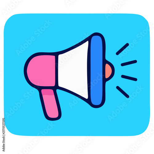 Megaphone Vector Icon for Digital Marketing Announcement, Advertising Campaign, Promotion, Voice Broadcast, and Business Communication Concept