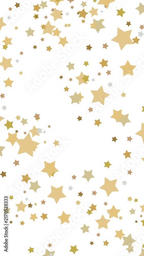 Animation of multiple gold stars on white backgroud