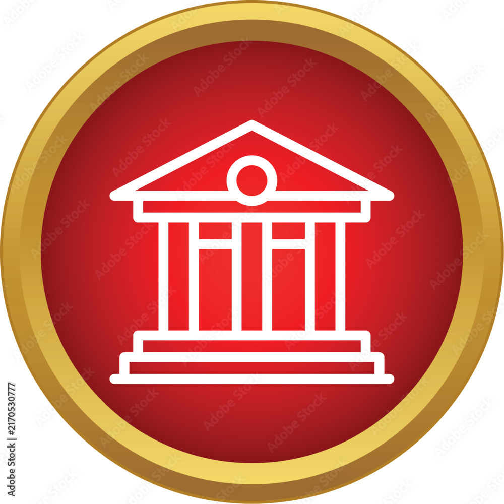 Fototapeta premium Icon showing a classical building structure with pillars, representing various institutions