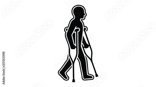 Vector Illustration of a Person Walking with a Briefcase in Business Attire