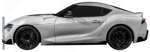Side view gray sport car
