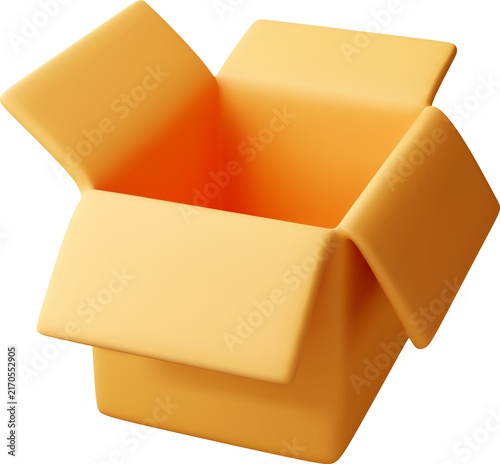 3d Open cardboard box