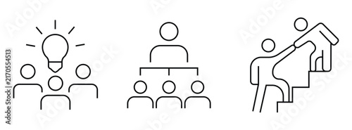 Team Building and Teamwork solid icon set. Featuring leadership, conflict resolution, employee engagement, and brainstorming. Vector icons for HR management and corporate leaders. See Less
