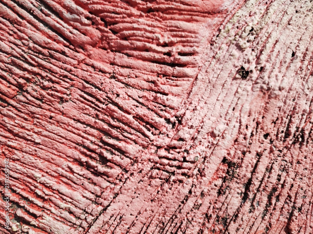 Fototapeta premium Red Color line crack textured grunge cement wall for template background 