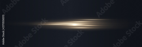 Warm golden horizontal light streak with glowing center and soft beam