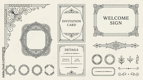 Ornate Decorative Frames & Borders Vector Elements - Isolated