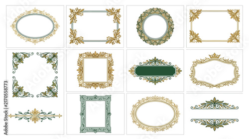 Ornate Decorative Frames and Borders - Vintage Floral Design Elements