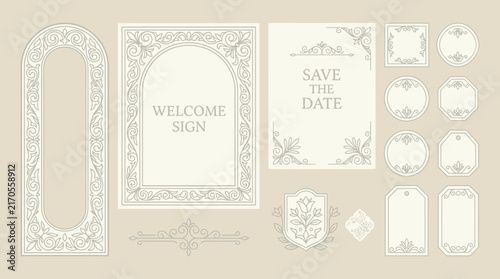 Ornate Decorative Frames and Borders Vector Set - Vintage Floral Elements