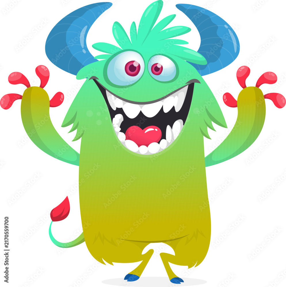 Fototapeta premium Halloween Cartoon Monster Character Isolated on White Background