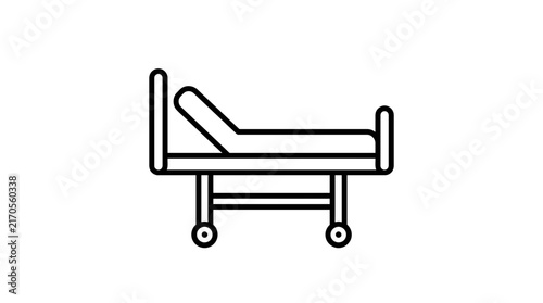 Isolated hospital bed icon, healthcare and medical concept, flat design