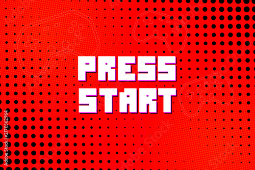 PRESS START. pixel art 8 bit. retro game. for game assets in vector illustrations.