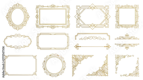 Elegant Decorative Frames and Borders Collection - Isolated Elements