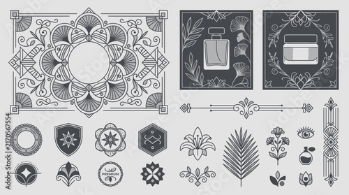 Elegant Decorative Ornaments and Borders Collection: Art Nouveau Style