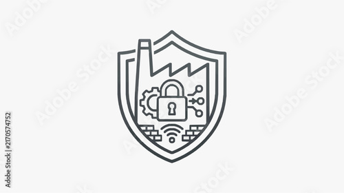 Bild auf Leinwand Professional Cyber Security Shield with Network and Data Protection Icons