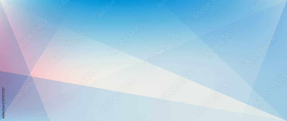 Naklejka premium Abstract blue and white color geometric background with translucent polygonal shapes, soft pastel gradients and subtle layered light forms for modern websites, presentations, banners