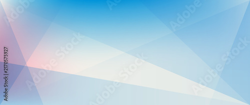 Abstract blue and white color geometric background with translucent polygonal shapes, soft pastel gradients and subtle layered light forms for modern websites, presentations, banners