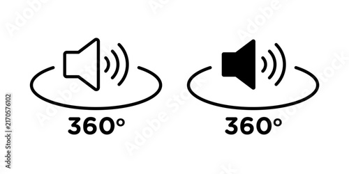 Surround Sound Icon represents immersive audio and multidirectional sound through multiple speakers for entertainment, cinema, gaming, and modern audio systems.