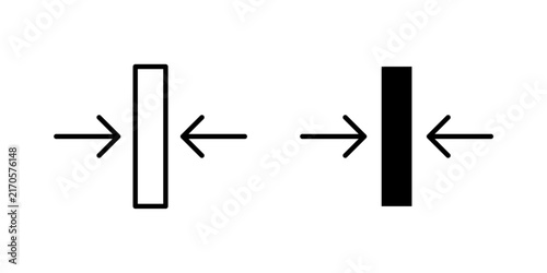 Foto Thickness Icon represents material depth, measurement, and dimensional size with editable vector illustration