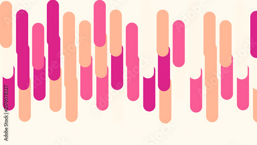 Pink and Peach Abstract Vertical Pill Shapes Pattern Background